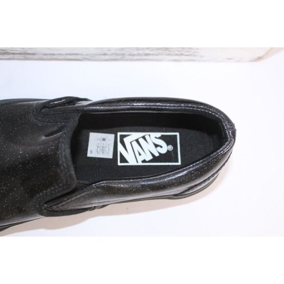 Vans Asher Black Glitter Women's 7.5 Rubber Slide On Skate Board Sneakers NWOB - Picture 5 of 9